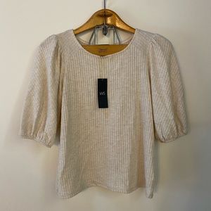 W5 Puffy Sleeve Cream Blouse NWT | S